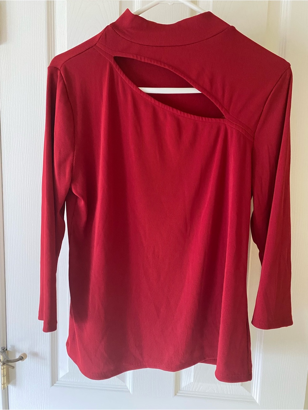 Red Women's Long-Sleeve Cutout Top -
Never Worn